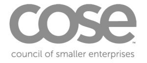 A grey logo for COSE.