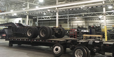 The inside of the shop area located inside Specialized Inc.'s location in Aurora, Ohio.